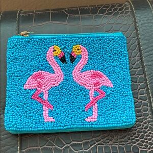 Beaded NWOT Flamingo Wallet